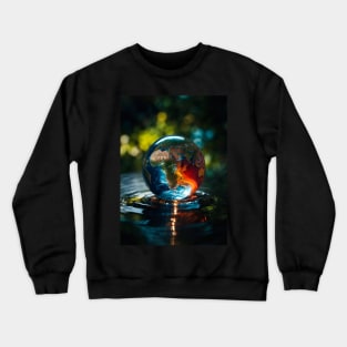 Earth inside a water drop Crewneck Sweatshirt